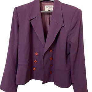 Kasper for A.S.L. Purple Double Breasted Short Blazer - Size 14